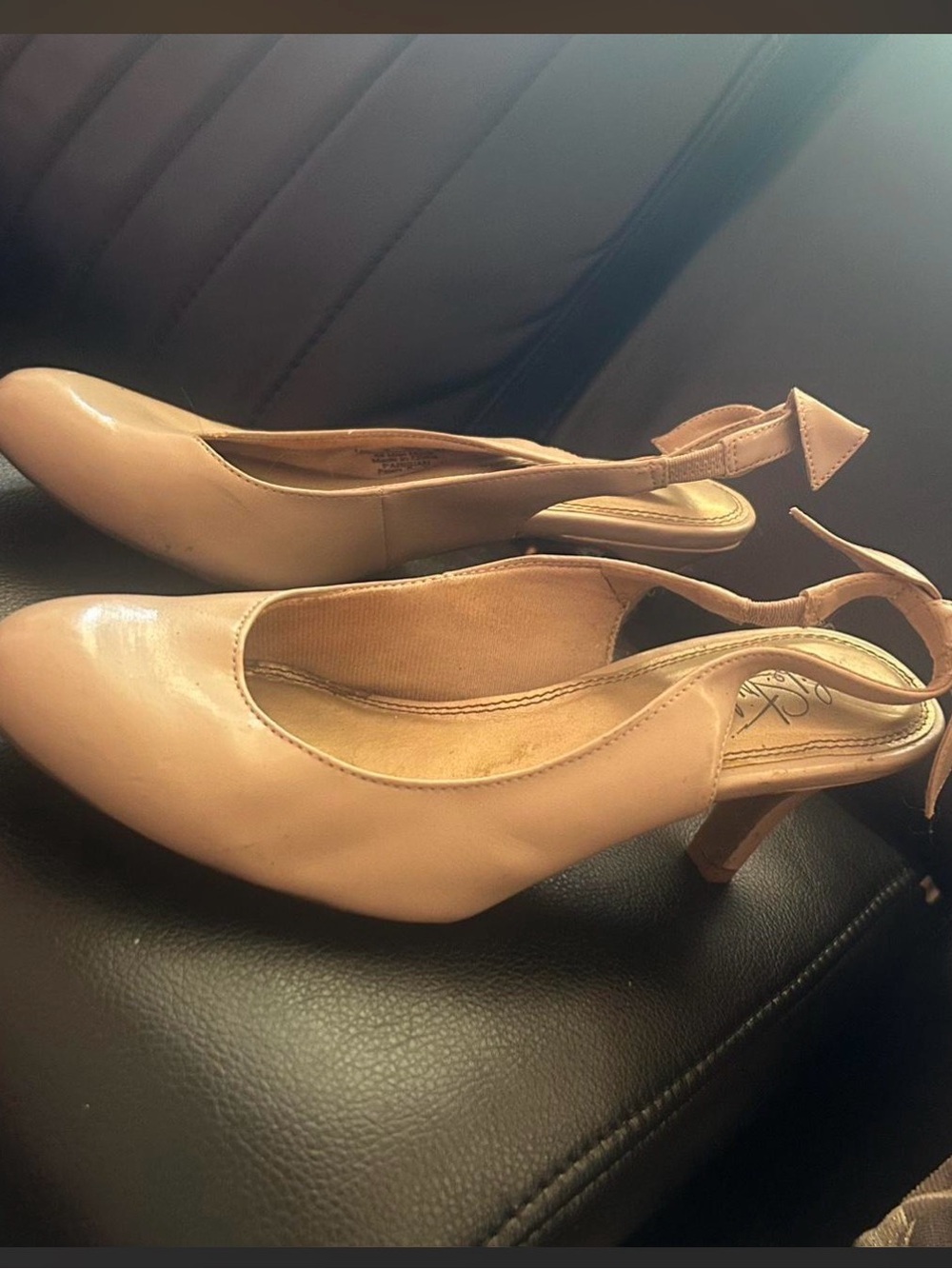 Classic Nude Slingback Mid-Heel Pumps